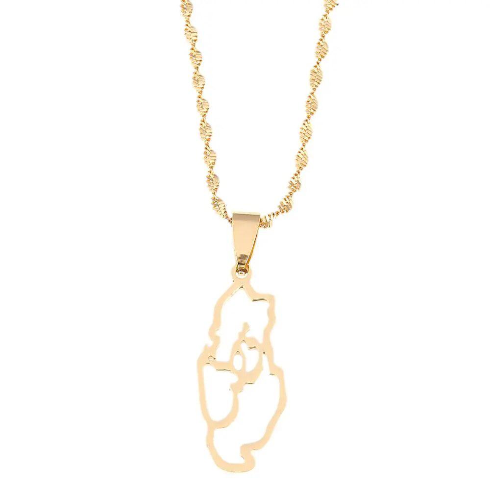 Qatar Map Necklace