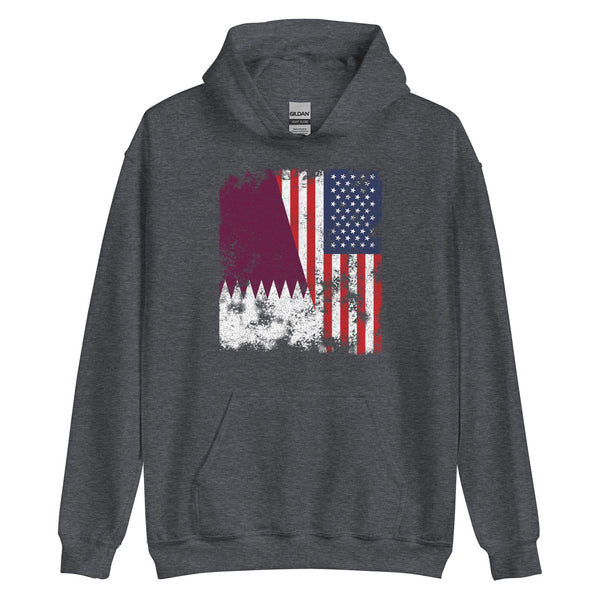 Qatar USA Flag - Half American Hoodie