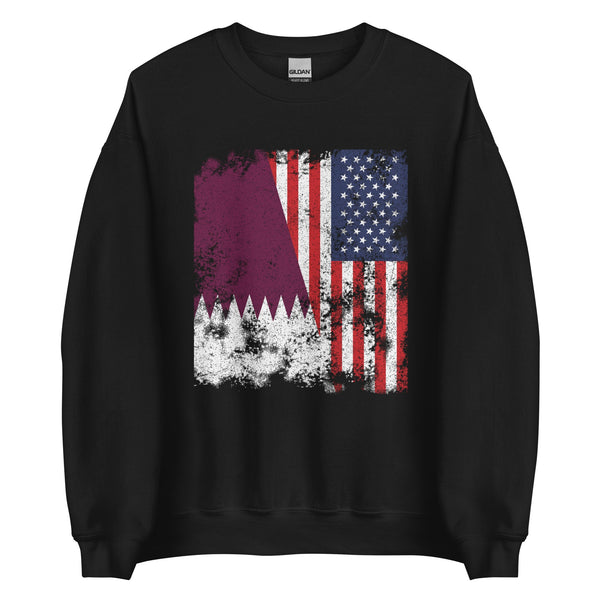 Qatar USA Flag - Half American Sweatshirt