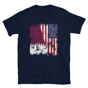 Qatar USA Flag - Half American T-Shirt