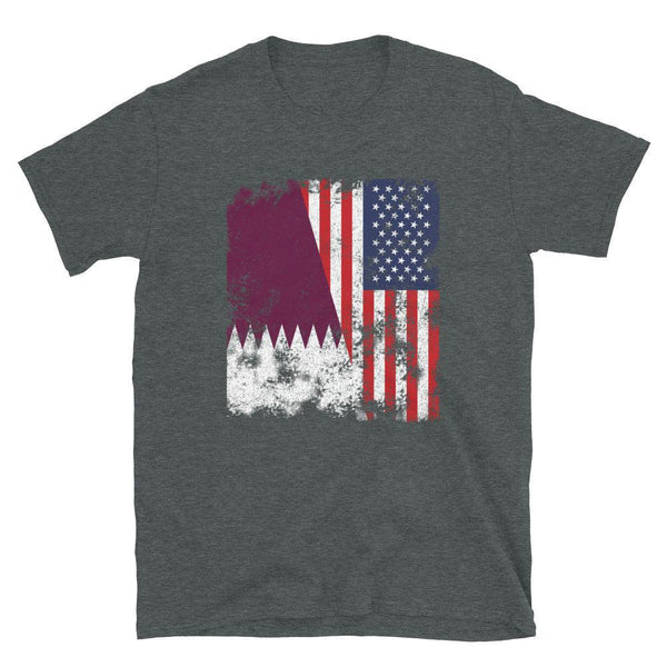 Qatar USA Flag - Half American T-Shirt