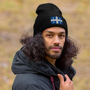 Quebec Flag Beanie - Embroidered Winter Hat