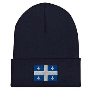 Quebec Flag Beanie - Embroidered Winter Hat
