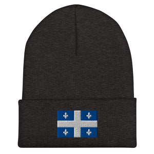 Quebec Flag Beanie - Embroidered Winter Hat