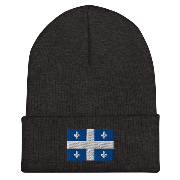 Quebec Flag Beanie - Embroidered Winter Hat