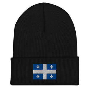 Quebec Flag Beanie - Embroidered Winter Hat