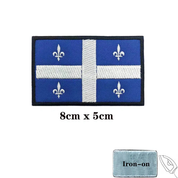 Quebec Flag Patch - Iron On/Hook & Loop Patch