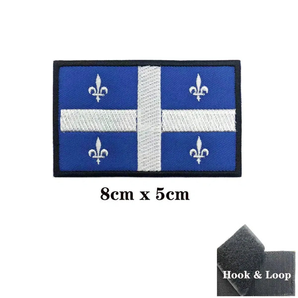 Quebec Flag Patch - Iron On/Hook & Loop Patch