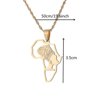 Queen Nefertiti Africa Map Necklace