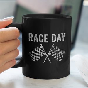 Race Day Checkered Flag Mug