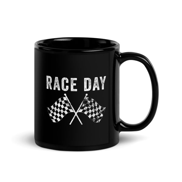 Race Day Checkered Flag Mug