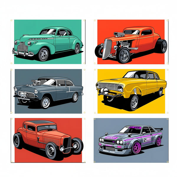 Racing Car Flags - 90x150cm(3x5ft) - 60x90cm(2x3ft)