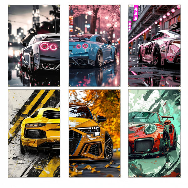 Racing Car Flags - 90x150cm(3x5ft) - 60x90cm(2x3ft)
