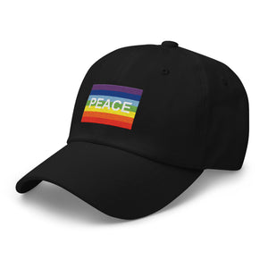 Rainbow Peace Flag Cap - Adjustable Embroidered Dad Hat