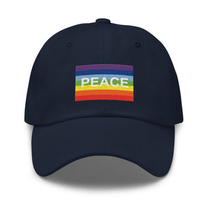 Rainbow Peace Flag Cap - Adjustable Embroidered Dad Hat