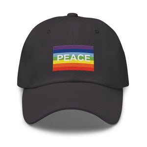 Rainbow Peace Flag Cap - Adjustable Embroidered Dad Hat