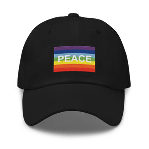 Rainbow Peace Flag Cap - Adjustable Embroidered Dad Hat