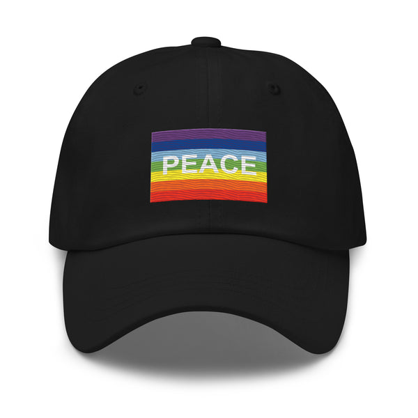 Rainbow Peace Flag Cap - Adjustable Embroidered Dad Hat