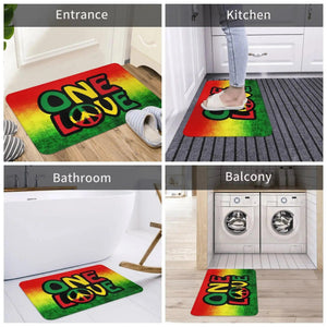Rasta Flag Doormats - Jamaica Welcome Mats for Bath and Front Door