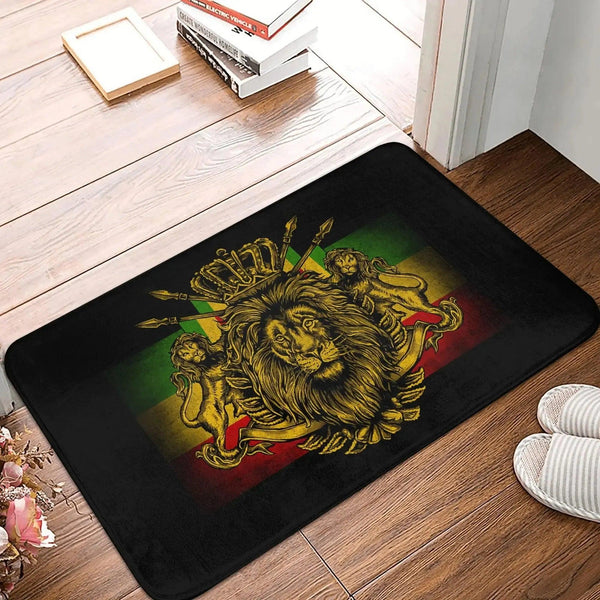 Rasta Flag Doormats - Jamaica Welcome Mats for Bath and Front Door