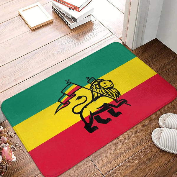 Rasta Flag Doormats - Jamaica Welcome Mats for Bath and Front Door