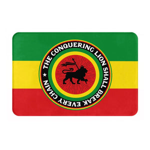 Rasta Flag Doormats - Jamaica Welcome Mats for Bath and Front Door