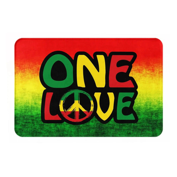 Rasta Flag Doormats - Jamaica Welcome Mats for Bath and Front Door