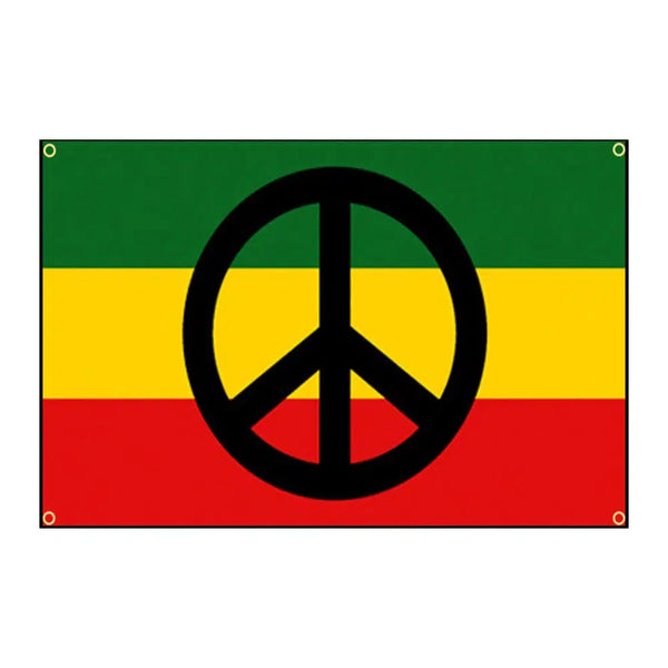 Rasta Peace Flag - 90x150cm(3x5ft) - 60x90cm(2x3ft)