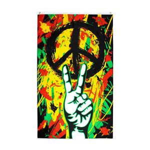 Rasta Peace Flag - 90x150cm(3x5ft) - 60x90cm(2x3ft)