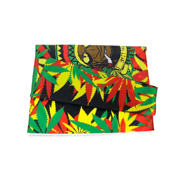 Rasta Weed Flag - 90x150cm(3x5ft) - 60x90cm(2x3ft) Marijuana Leaf Flag