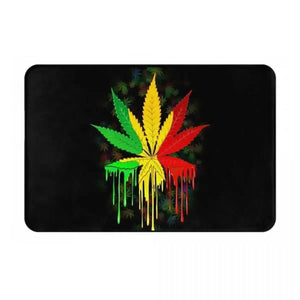 Rasta Flag Doormats - Jamaica Welcome Mats for Bath and Front Door