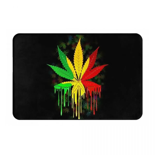 Rasta Flag Doormats - Jamaica Welcome Mats for Bath and Front Door