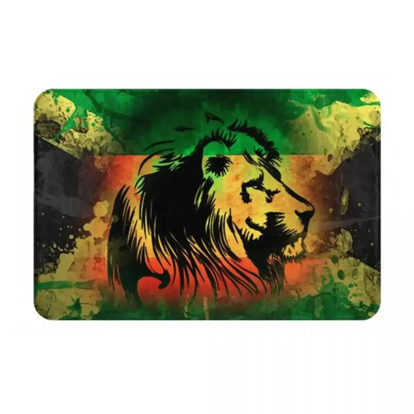 Rasta Flag Doormats - Jamaica Welcome Mats for Bath and Front Door