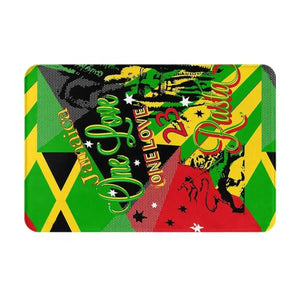 Rasta Flag Doormats - Jamaica Welcome Mats for Bath and Front Door