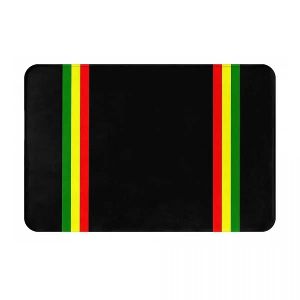 Rasta Flag Doormats - Jamaica Welcome Mats for Bath and Front Door