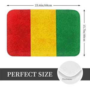 Rasta Flag Doormats - Jamaica Welcome Mats for Bath and Front Door