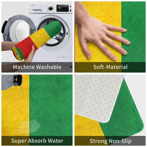 Rasta Flag Doormats - Jamaica Welcome Mats for Bath and Front Door