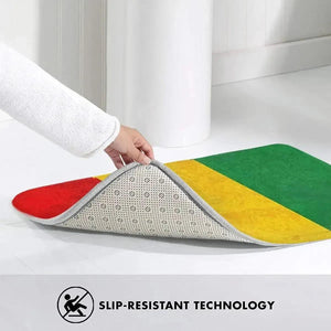 Rasta Flag Doormats - Jamaica Welcome Mats for Bath and Front Door