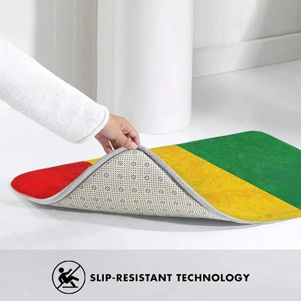 Rasta Flag Doormats - Jamaica Welcome Mats for Bath and Front Door
