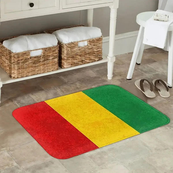 Rasta Flag Doormats - Jamaica Welcome Mats for Bath and Front Door