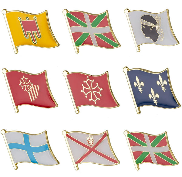 Regions of France Flag Lapel Pin Collection - Enamel Pin Flags
