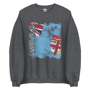 Republic Of Fiji Flag - Distressed Flag Sweatshirt