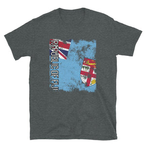 Republic Of Fiji Flag Distressed T-Shirt