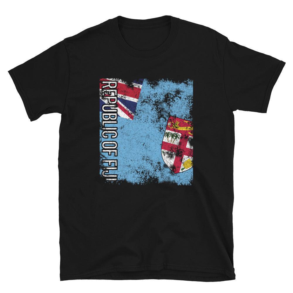 Republic Of Fiji Flag Distressed T-Shirt