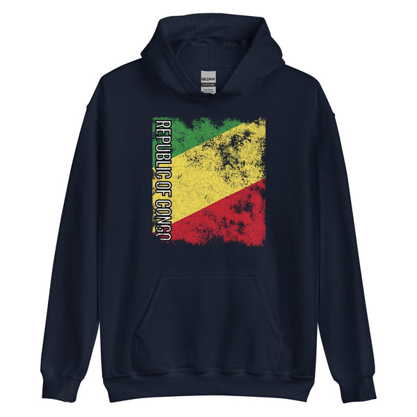 Republic Of The Congo Flag - Distressed Flag Hoodie