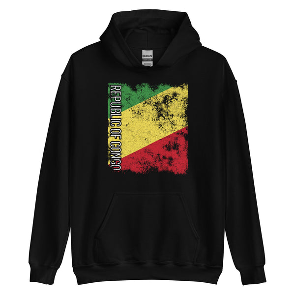Republic Of The Congo Flag - Distressed Flag Hoodie