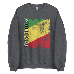 Republic Of The Congo Flag - Distressed Flag Sweatshirt