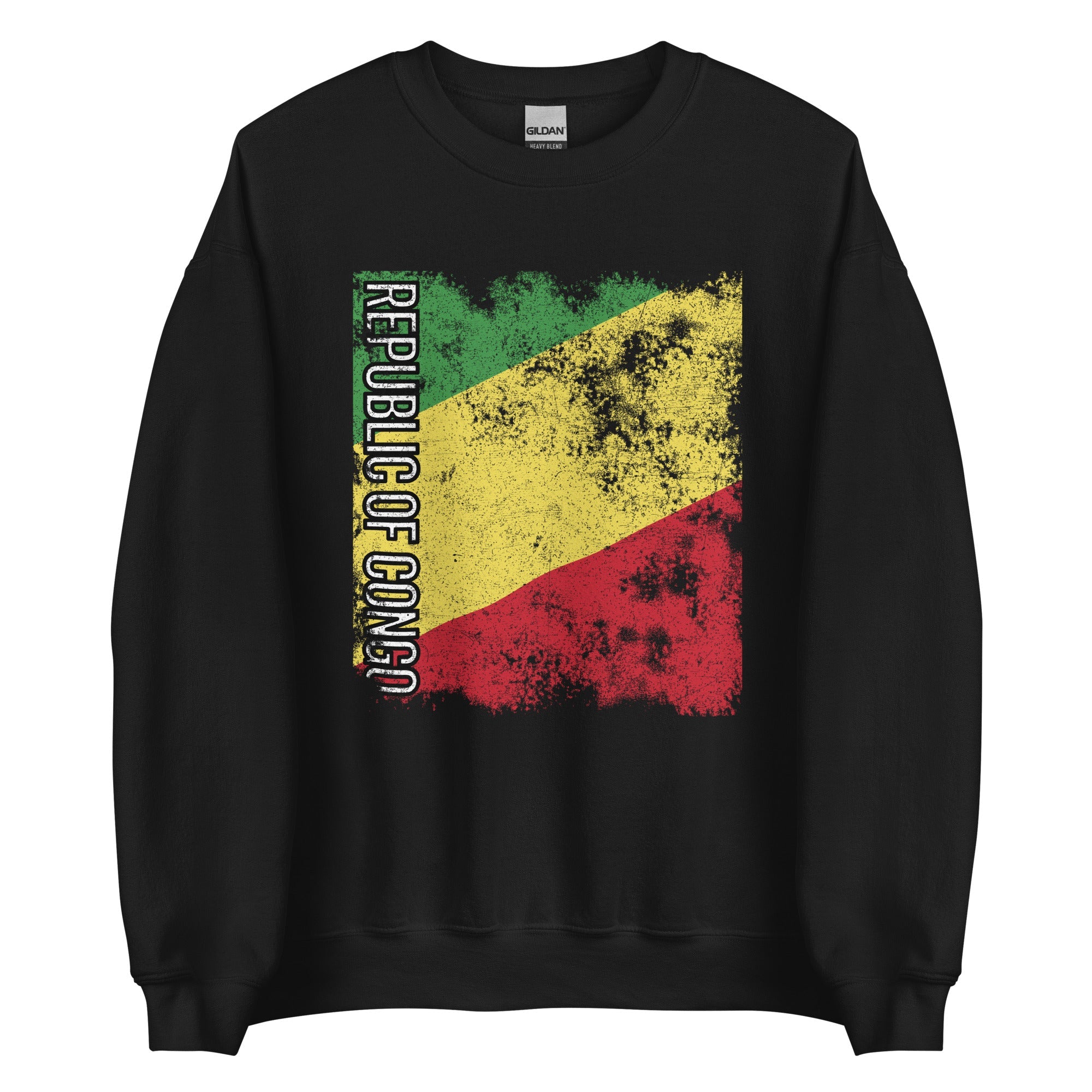 Republic Of The Congo Flag - Distressed Flag Sweatshirt