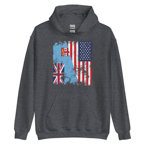 Republic of Fiji USA Flag Half American Hoodie