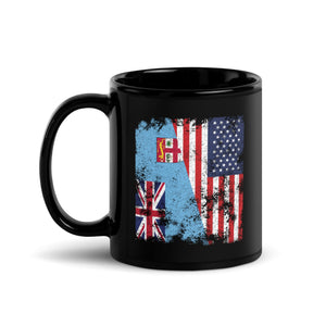 Republic of Fiji USA Flag Half American Mug